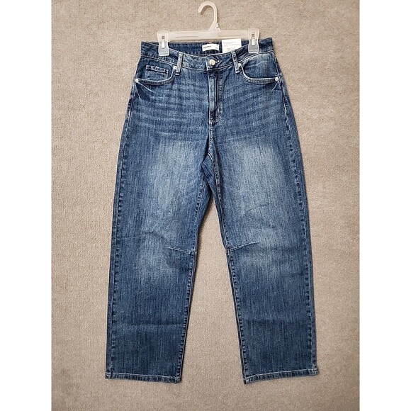 Sonoma Darted Barrel Leg Jeans Womens 10 Blue Medium Wash Stretch NEW - Picture 2 of 10